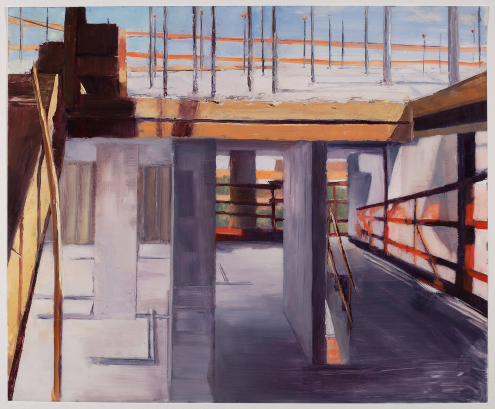   Study for 163rd St V1 , 2017 oil on dura-lar, 14 x 17 in 