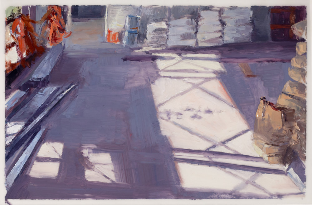   On-site study for 163rd St , 2017 oil on dura-lar, 4 x 7 in 