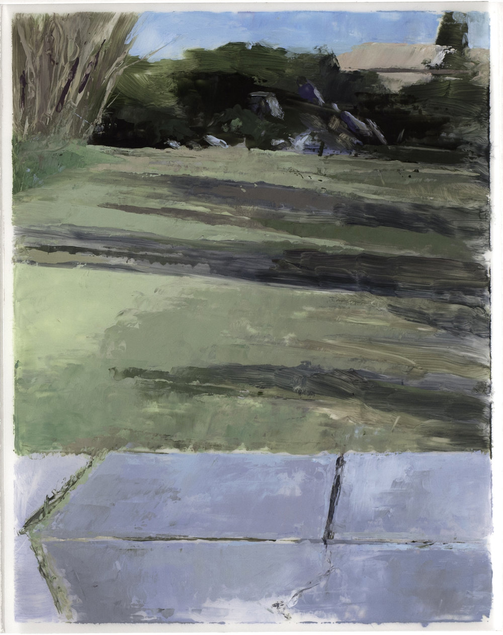   Neighbors: 2517 Forstall , 2017 oil on dura-lar, 7 x 5 in 