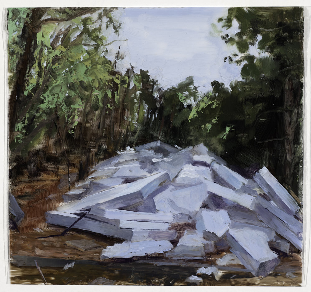   Neighbors: 6126 N. Miro Study,  2017 oil on dura-lar, 6 x 8 in 