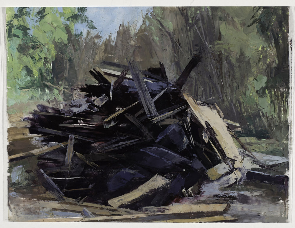   6128 N. Miro Study , 2017 oil on dura-lar, 6 x 8 in 