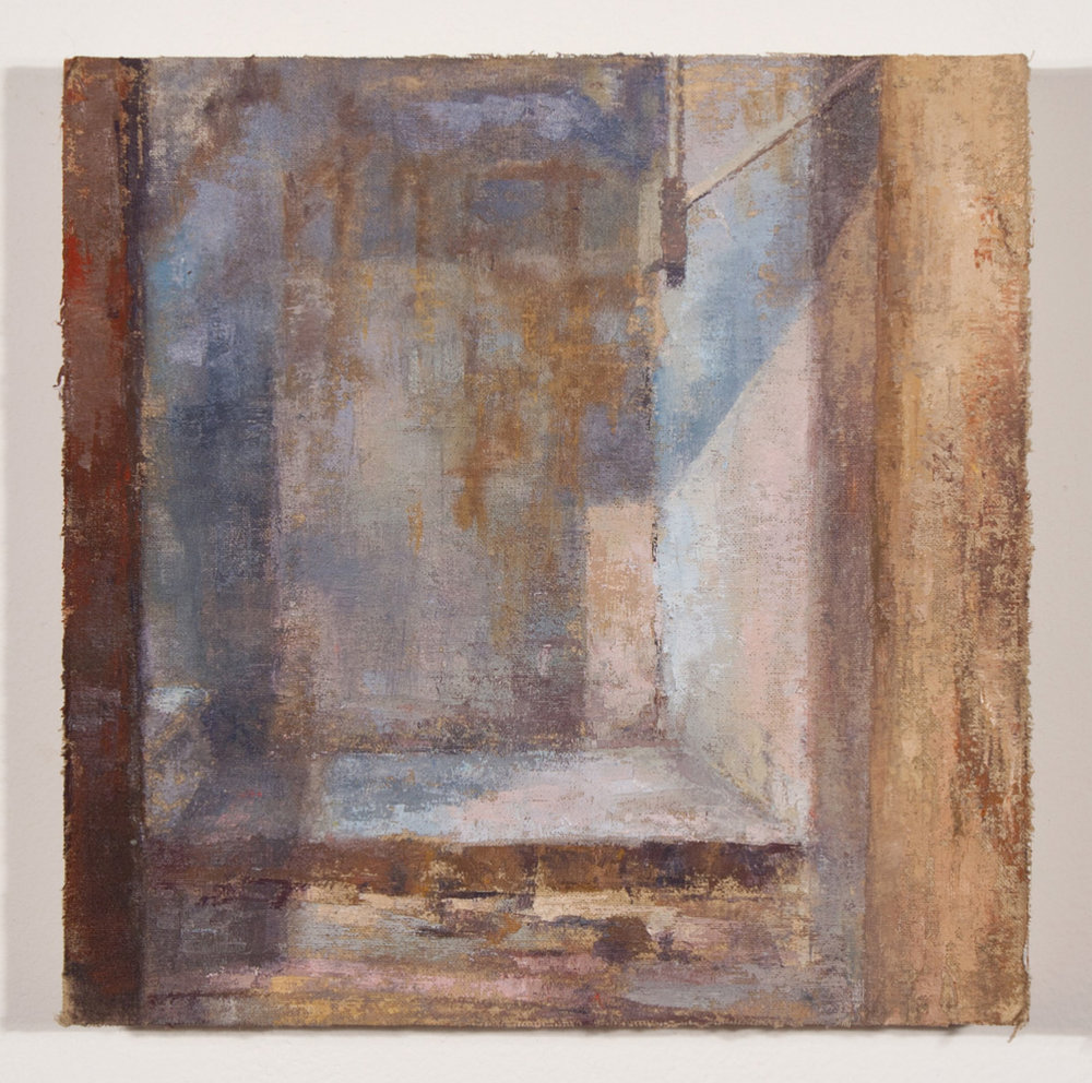   Umbrian Stairwell 3 , 2011 oil on muslin mounted on board, 8 x 8 in 