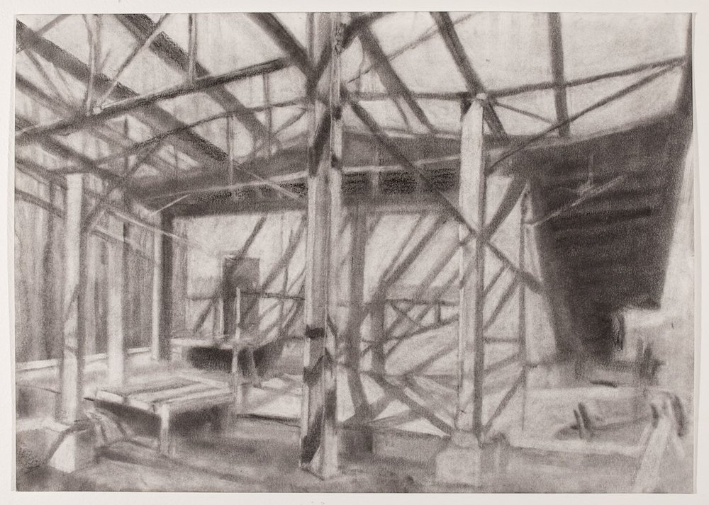   All That's Left,  2013 graphite powder on paper, 14 x 20 in 