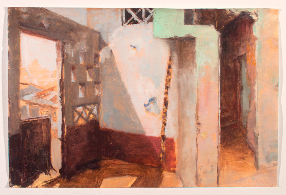   Exits , 2011 oil on paper, 8 x 12 in 