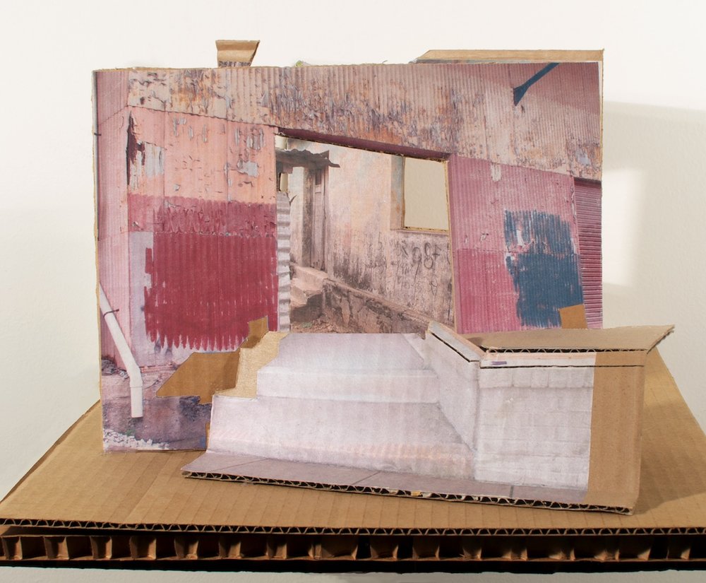   Falls Extended, Model , 2013 collage on cardboard 11 x 14 ¾ x 11 ½ in 