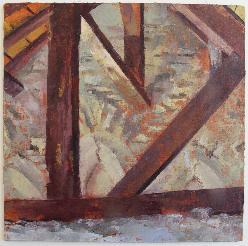   Les Combles 2 , 2013 oil on muslin mounted on board 8 x 8 in 