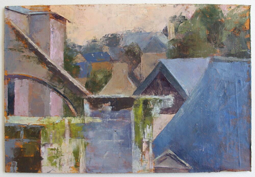   First Rain , 2013 oil on muslin mounted on board 6 x 8 in 