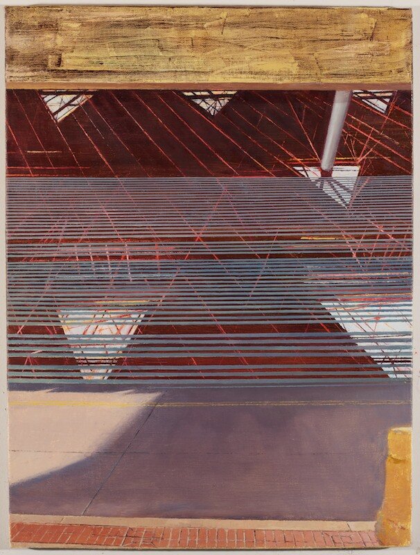   Four Darks in Red,  2015 oil on linen 28 x 20 in 