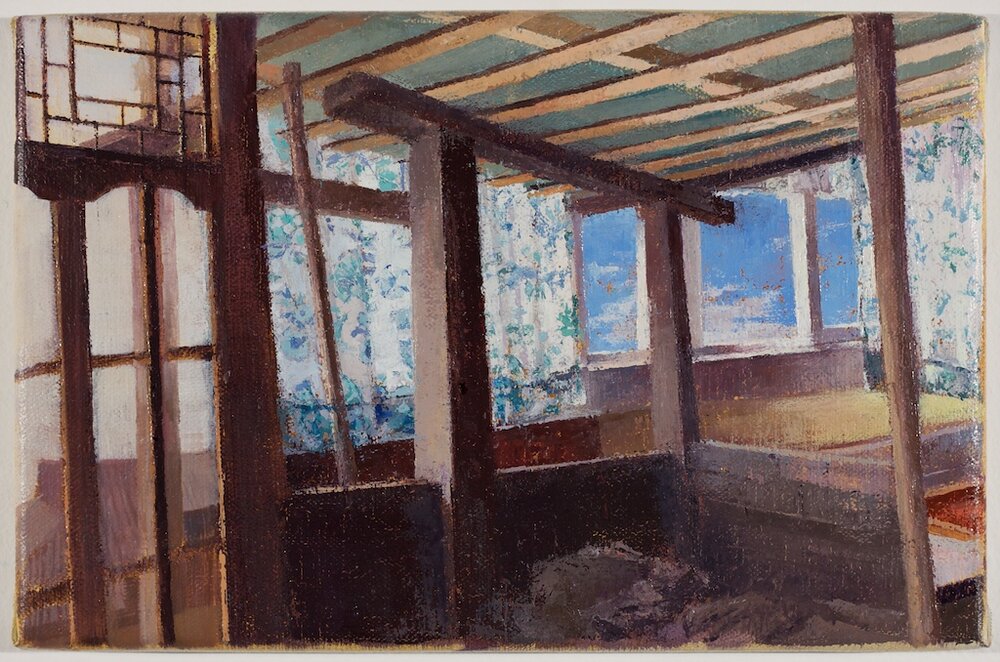   All but the curtains , 2015 oil on linen 8 x 12 in  