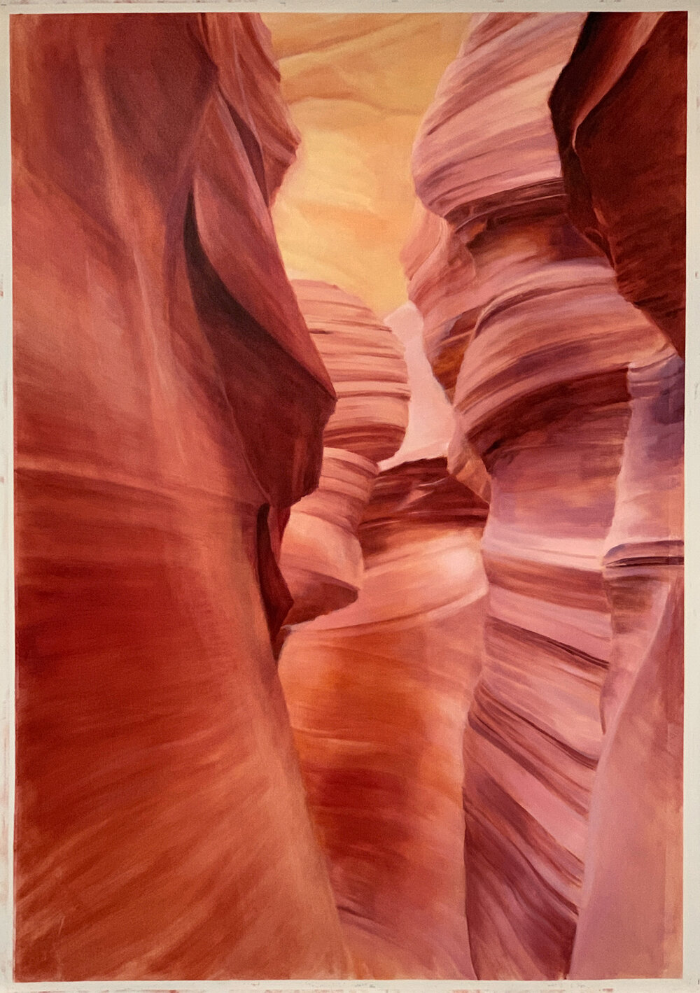   Where water runs  through rocks 2 , 2019 Oil on linen, 82 x 54 in 