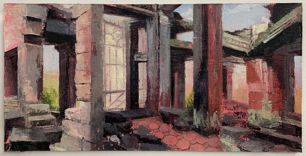   For the King’s Father,  2019 oil on muslin on board, 8 x 16 in  