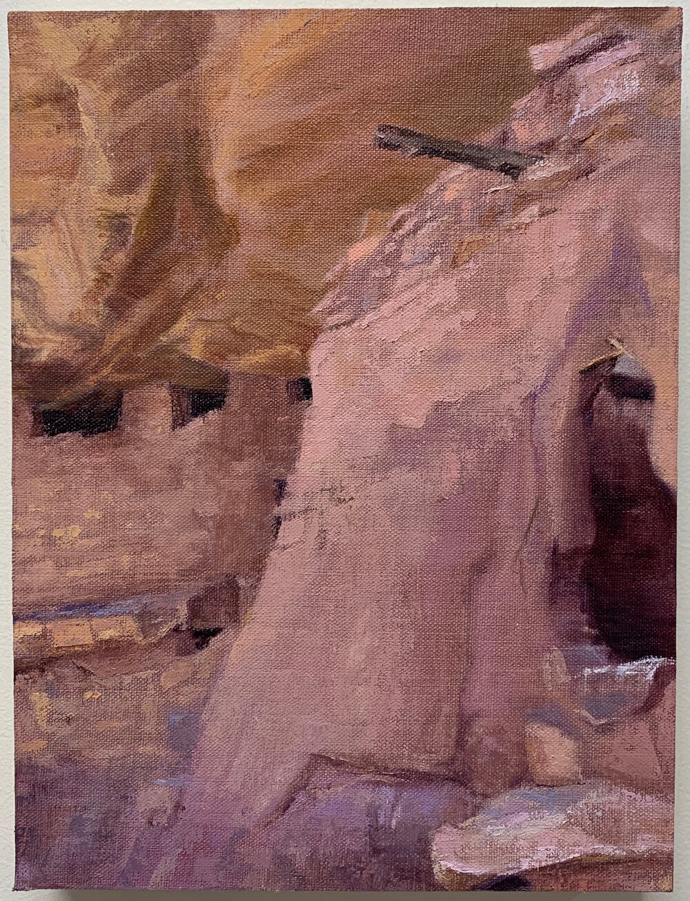   Mud and Sticks,  2019 oil on linen on panel, 12 x 9 in 