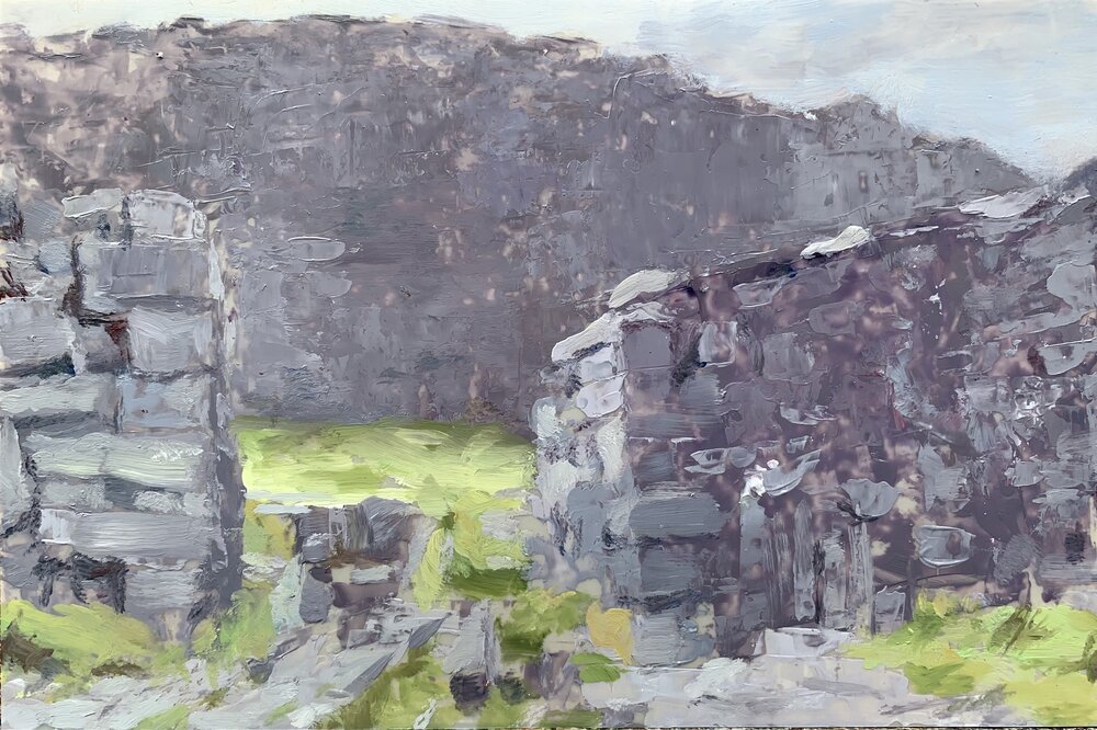  Dún Aonghasa 2 , 2020 oil on dura-lar, 6 x 8 in  