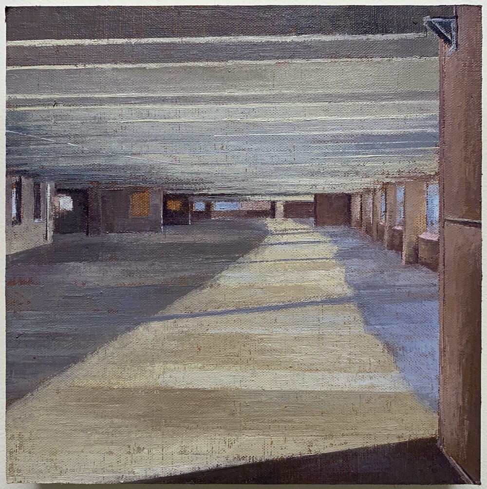  Garage 9, 2019 oil on linen on panel, 10 x 10 in 