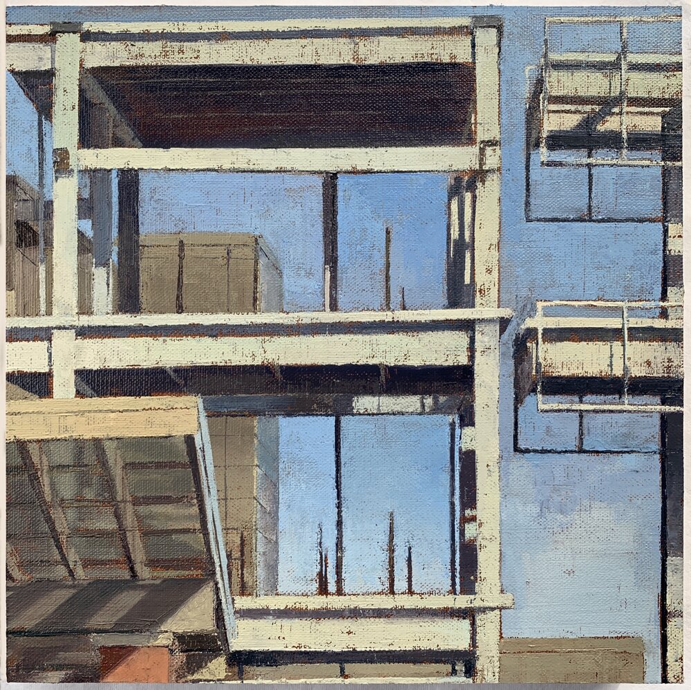  Garage 7, 2019 oil on linen on panel, 10 x 10 in 