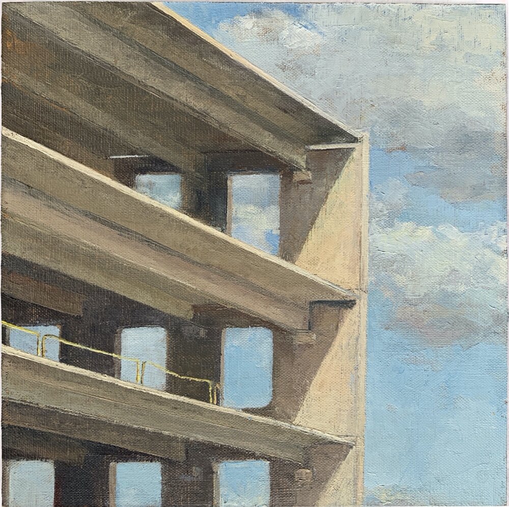  Garage 4, 2019 oil on linen on panel, 10 x 10 in 