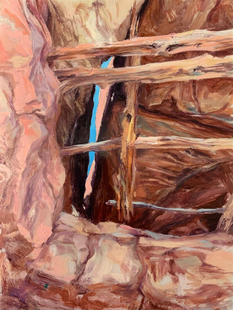   How the light gets in , 2020 oil on dura-lar on panel, 12 x 9 in 