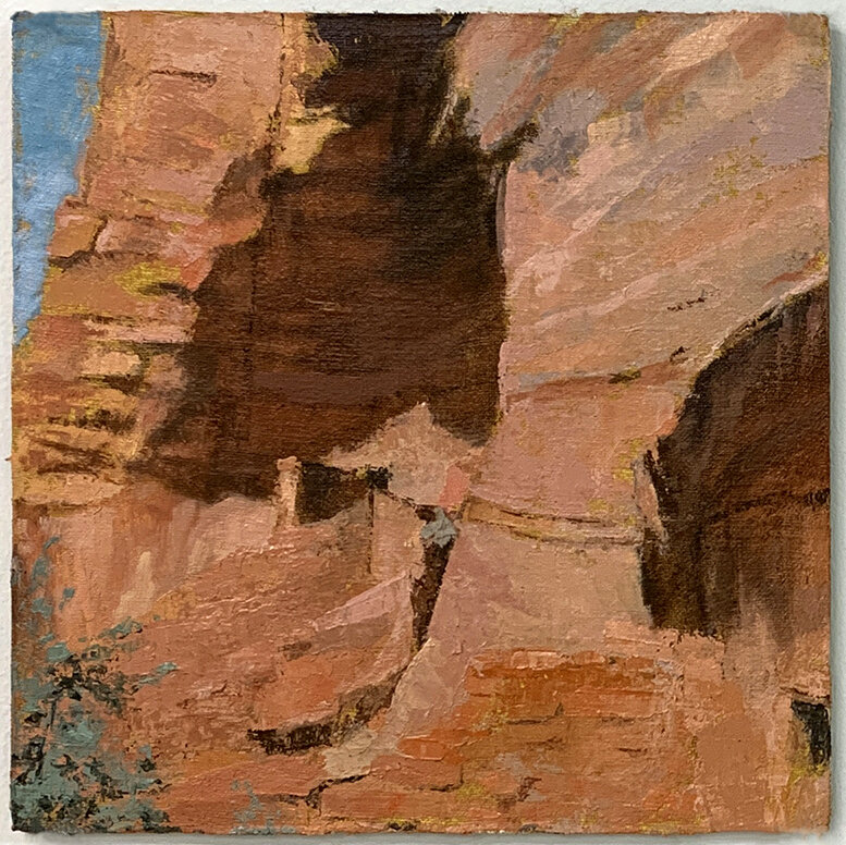   Sinagua Cliff Dwelling :  Palatki,  2019 oil on linen on panel, 8 x 8 in 