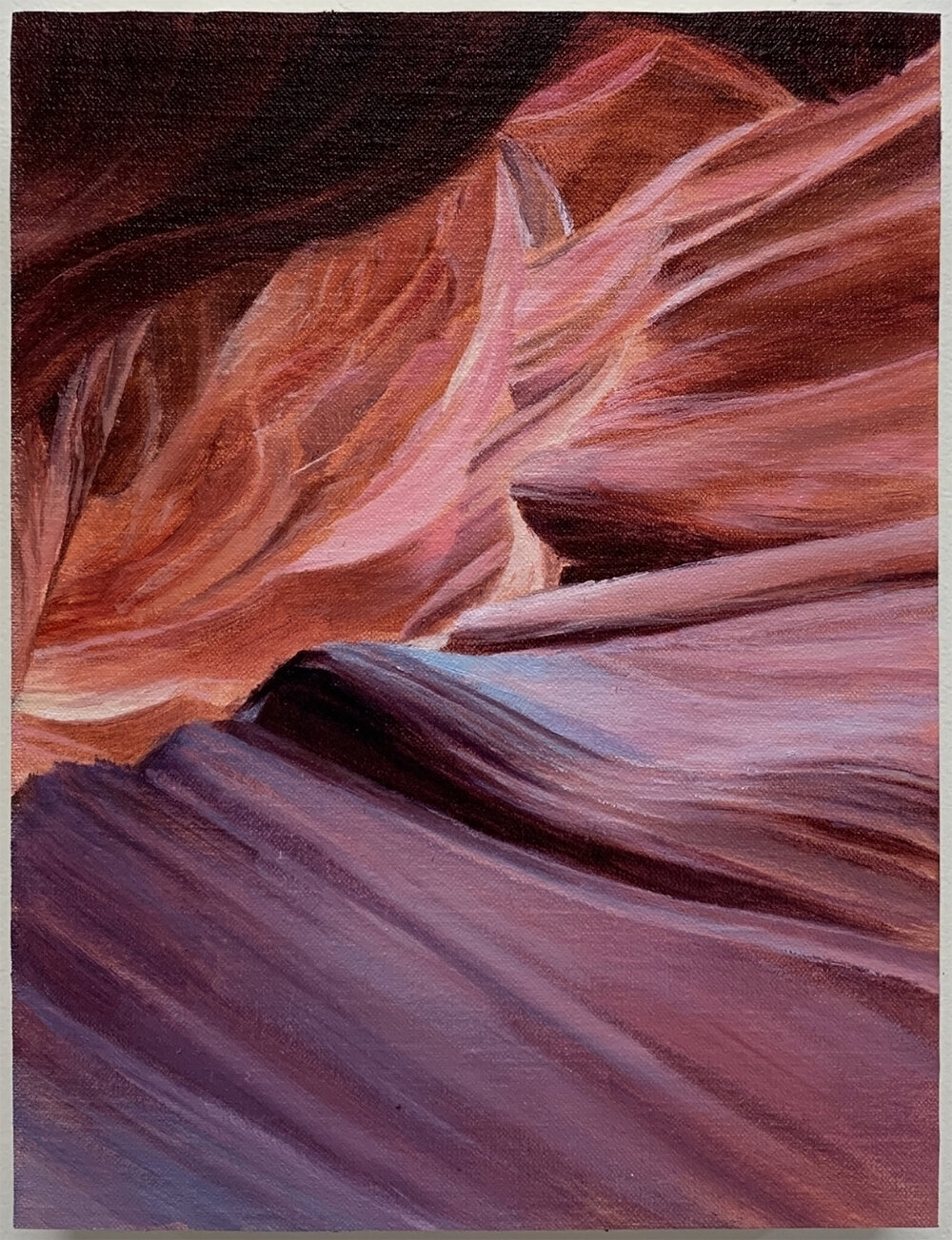   Waterswept 7,  2019 oil on linen on panel, 12 x 9 in 