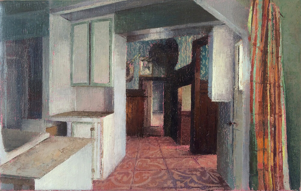  Ulm and Cody, 2014 oil on linen 9 x 14 in 