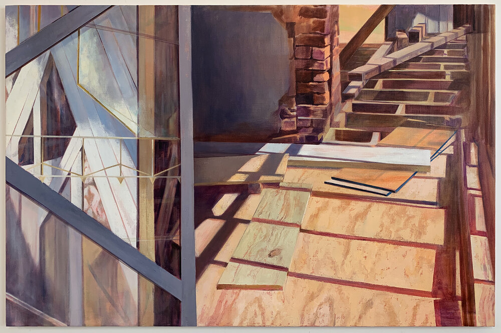  The Music Box,  2019 oil on linen, 46 x 68 in 